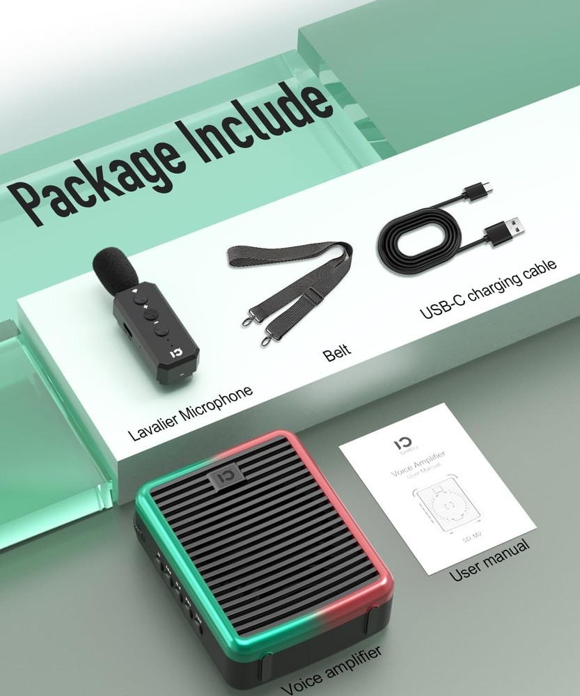 30W Wireless Voice Amplifier with Lavalier Microphone, Bluetooth Voice Amplifier