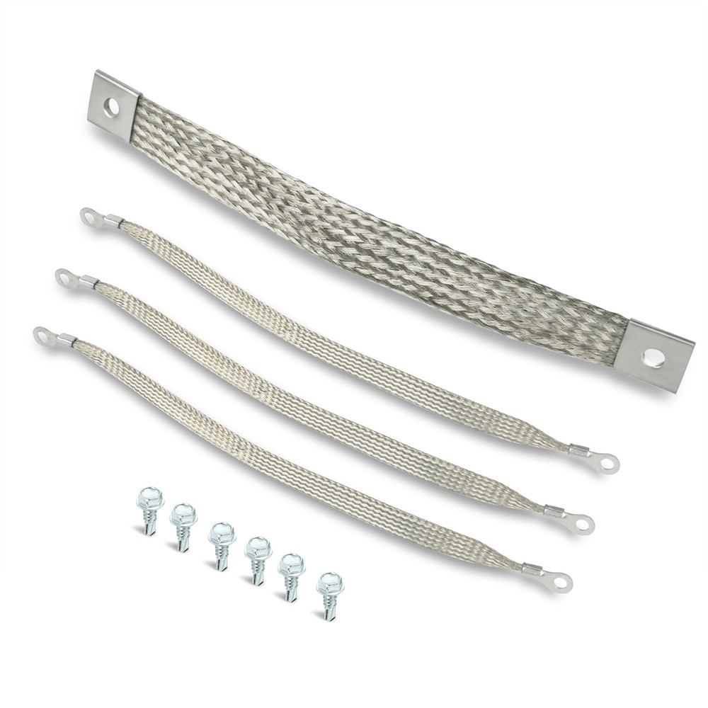 4Pcs Heavy Duty Engine Braided Ground Strap Kit 40140 Battery Starter Chasis