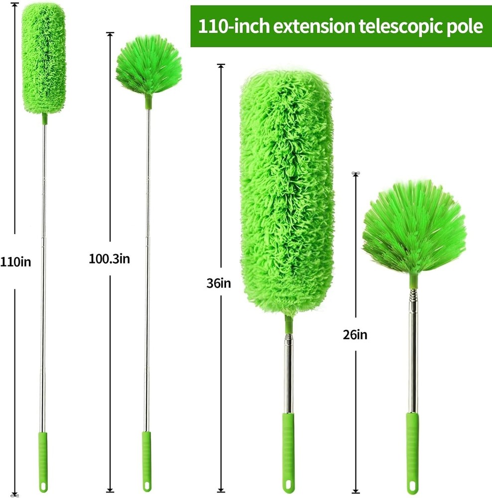 Cobweb Duster with Extension Pole Long Fan Dust Brush for High Ceilings