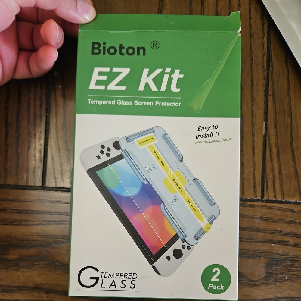 Nintendo Switch OLED 2021  Bioton EZ Kit Tempered Glass Screen Protector-2 Pack