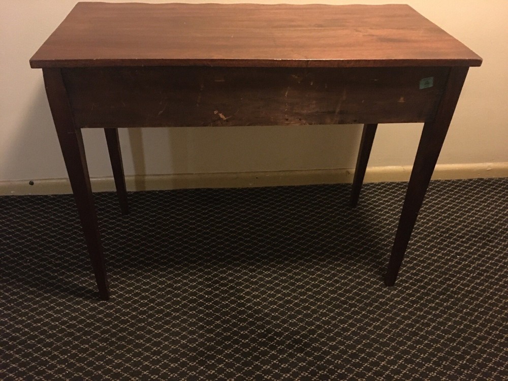 Antique burled curved console/desk