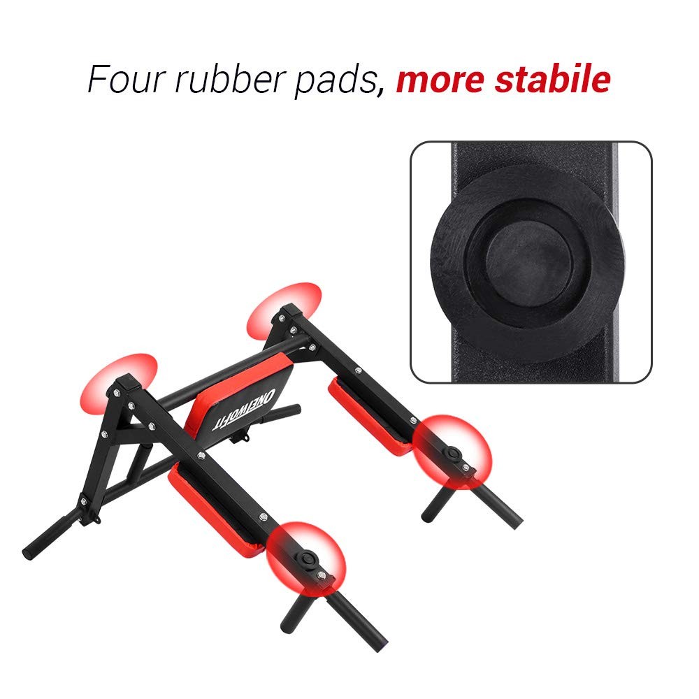 OneTwoFit Multifunctional Wall Mounted Pull Up Bar Chin bar Dip Red