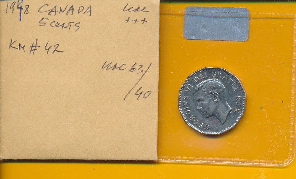 CANADA - 5 CENT - 1948 - LUSTER - #4131