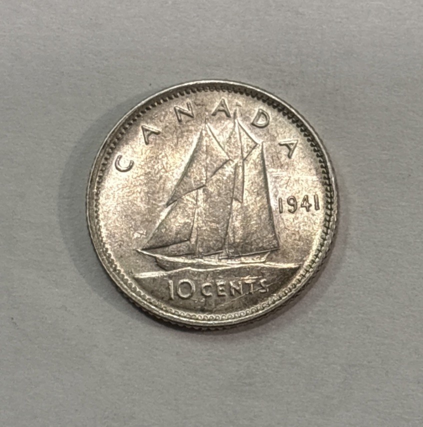 1941 Canada Silver! 10 Cent! ENN Coins