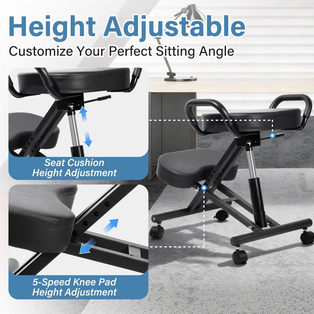 Ergonomic Kneeling Chair For Home And Office, Black