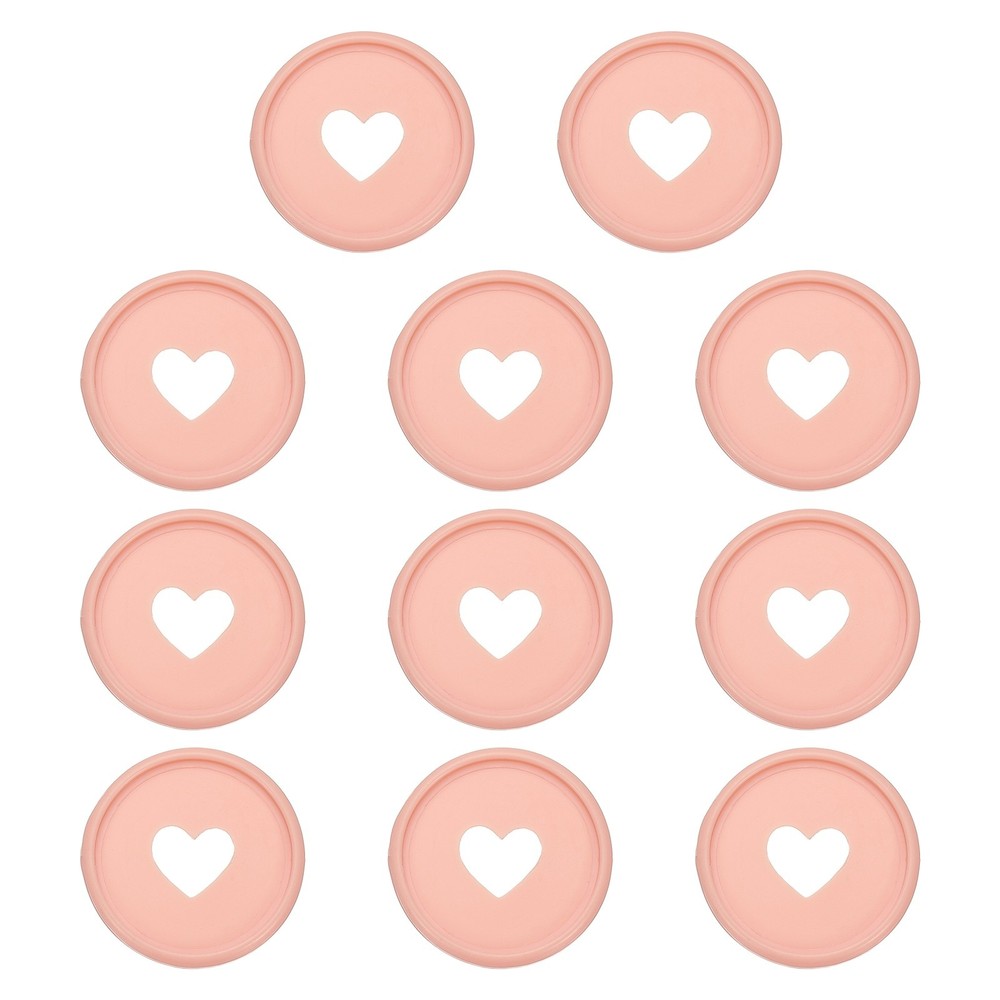 35mm Plastic Book Binding Discs, 11 Pack Expansion Discs Heart, Light Pink