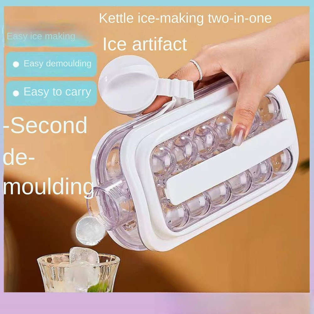 Super Convenient Foldable Ice Maker & Ice Bucket Combo with Silicone Ice Ball Mo