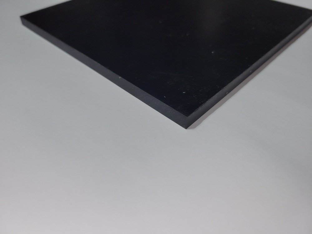 1/4" x 6" X 6" URETHANE / POLYURETHANE 60 A BLACK SHEET, ELASTOTUFF