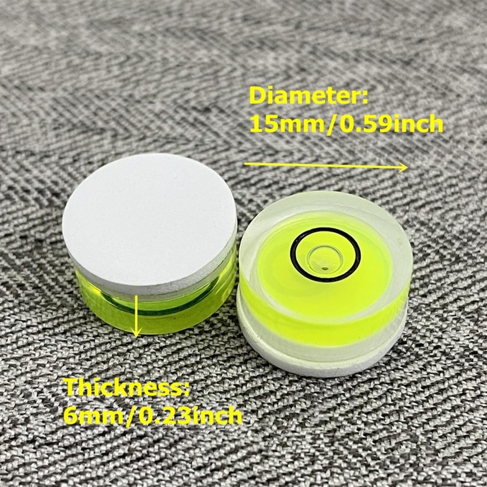5Pcs Small Circular Bubble Levels with Double Sided Adhesive Bottom Mini Litt...