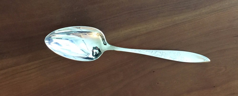 Vintage Sterling Silver Gorham White Paisley Pattern Serving Spoon