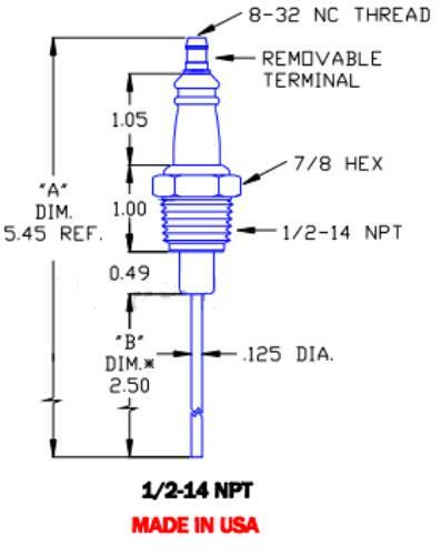 Flame Rod Replacement for Auburn I-6 (2.50") and Eclipse 16946-4