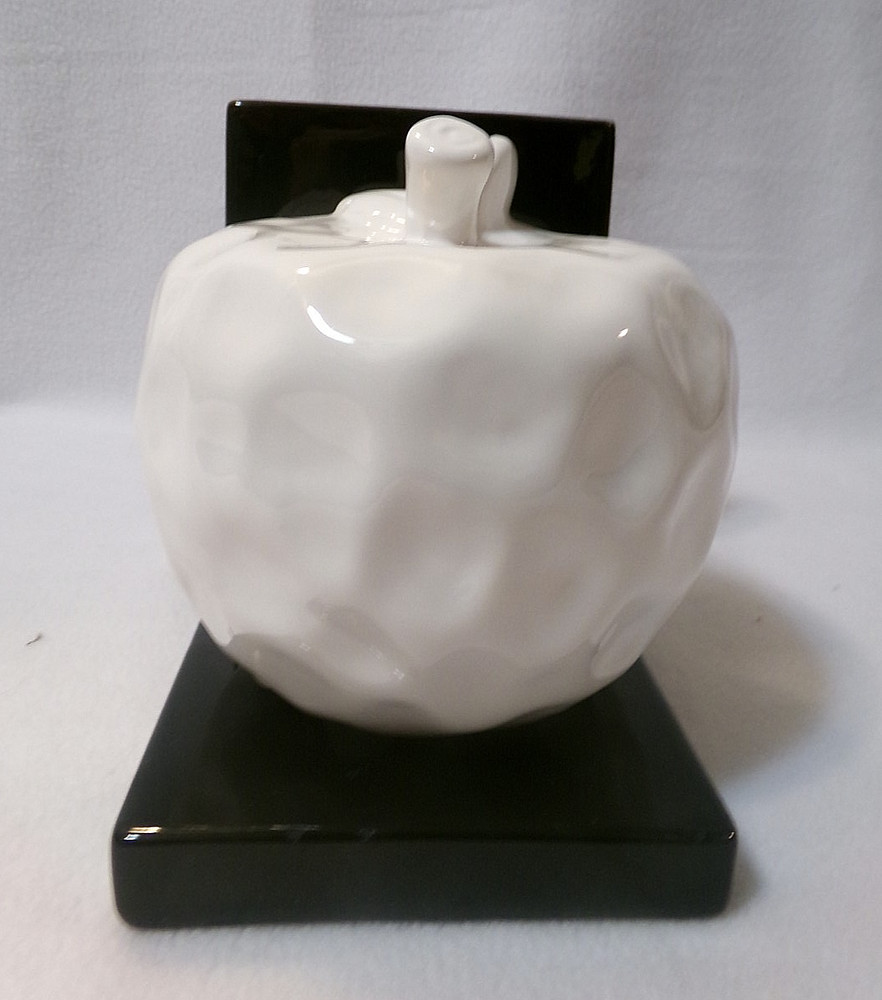 J.T. ROSE GLAZED CERAMIC BOOKEND - DIMPLED APPLE - C10471 - (ONE ONLY)