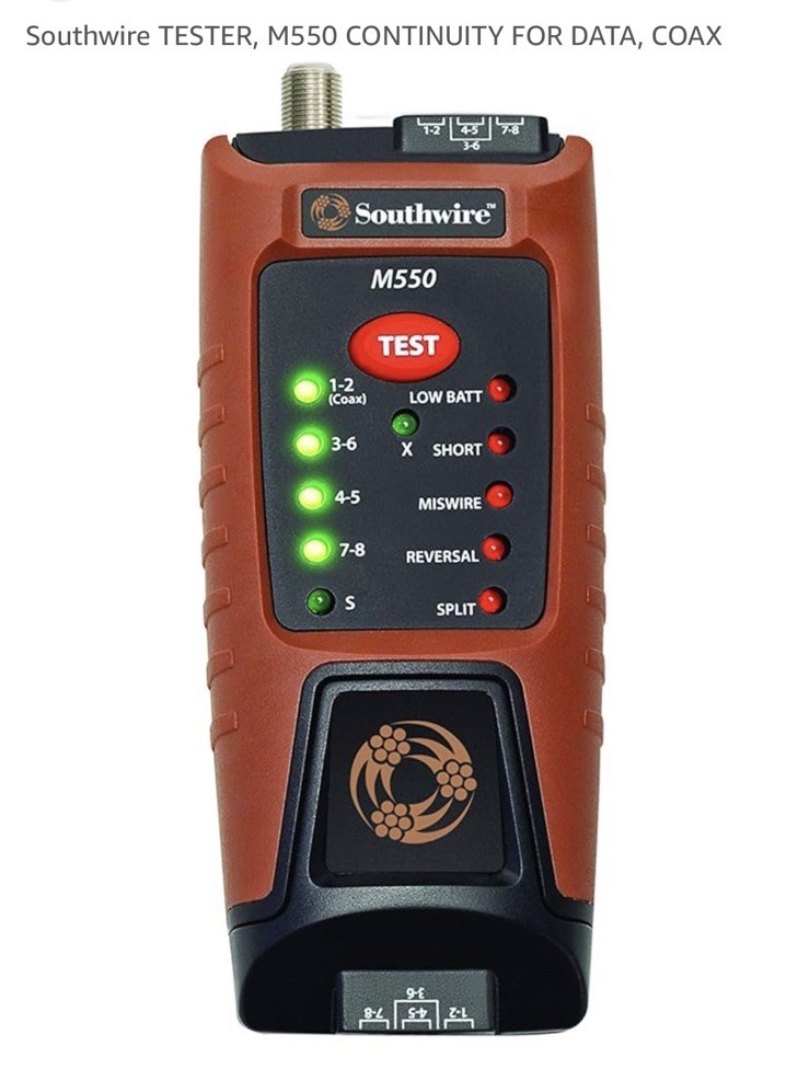 Southwire TESTER, M550 CONTINUITY FOR DATA, COAX Original Version