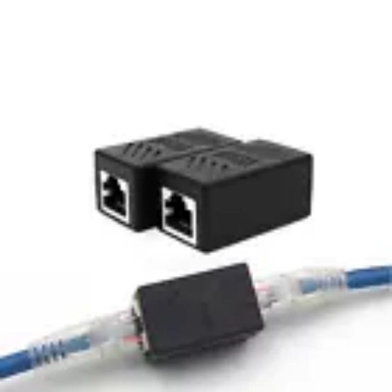 2pcs RJ45 Inline Coupler Cat7/Cat6 Ethernet Network Cable Extender Connector
