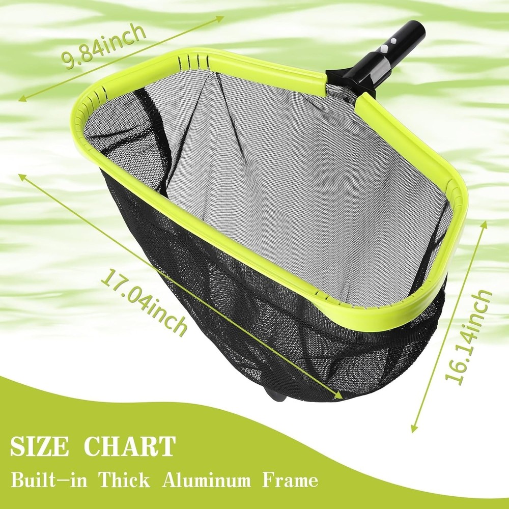 Reinforced Frame Double-Layer Pool Skimmer Net Fine Mesh Debris Rake