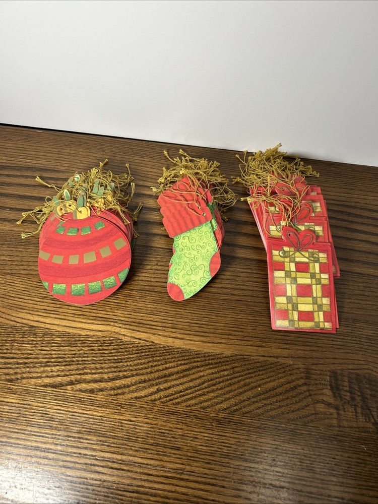 190PCS CHRISTMAS Tags Gift,  with String,  Xmas Gift Tags Hanging Label 3 Styles