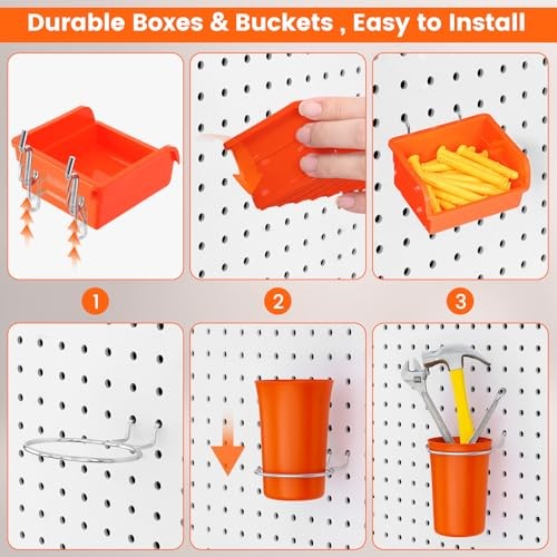 Pegboard Organizer Accessories Kit 264 PCS, Peg Board Hooks Assortment 264PCS