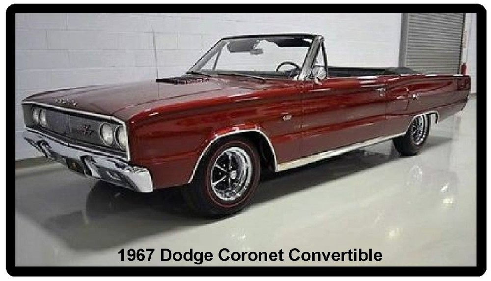 1967 Dodge Coronet Convertible Refrigerator Magnet
