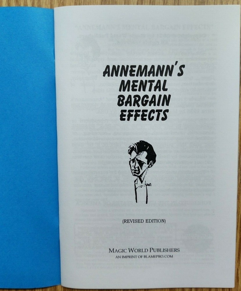 Annemann's Mental Bargain Effects