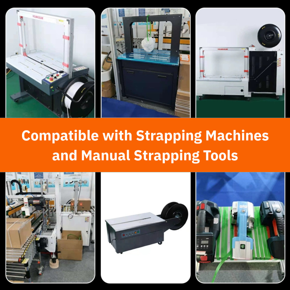 Polypropylene (PP) & Polyester (PET) Strapping Roll Multiple Size 8" Coil Core