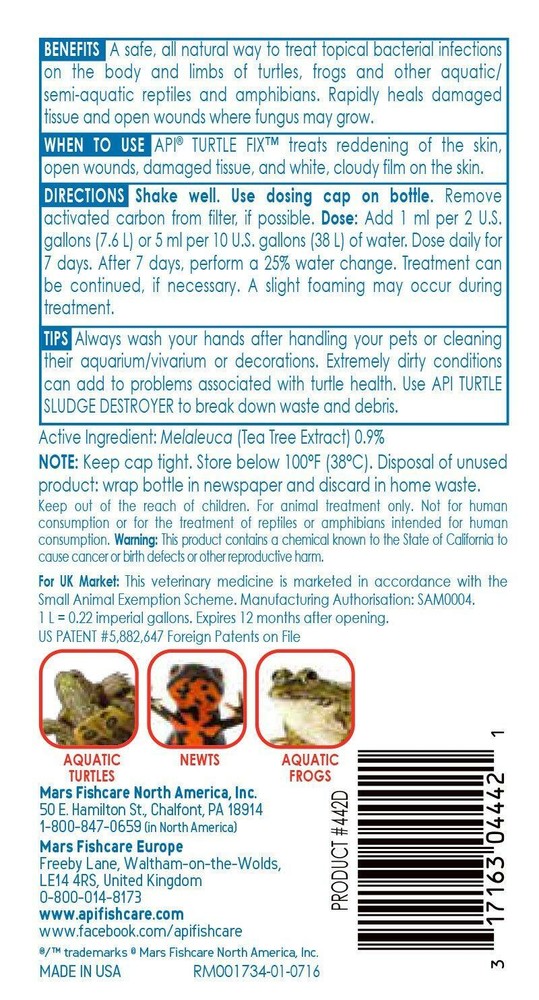 API TURTLE FIX Antibacterial Turtle Remedy 8-Ounce Bottle