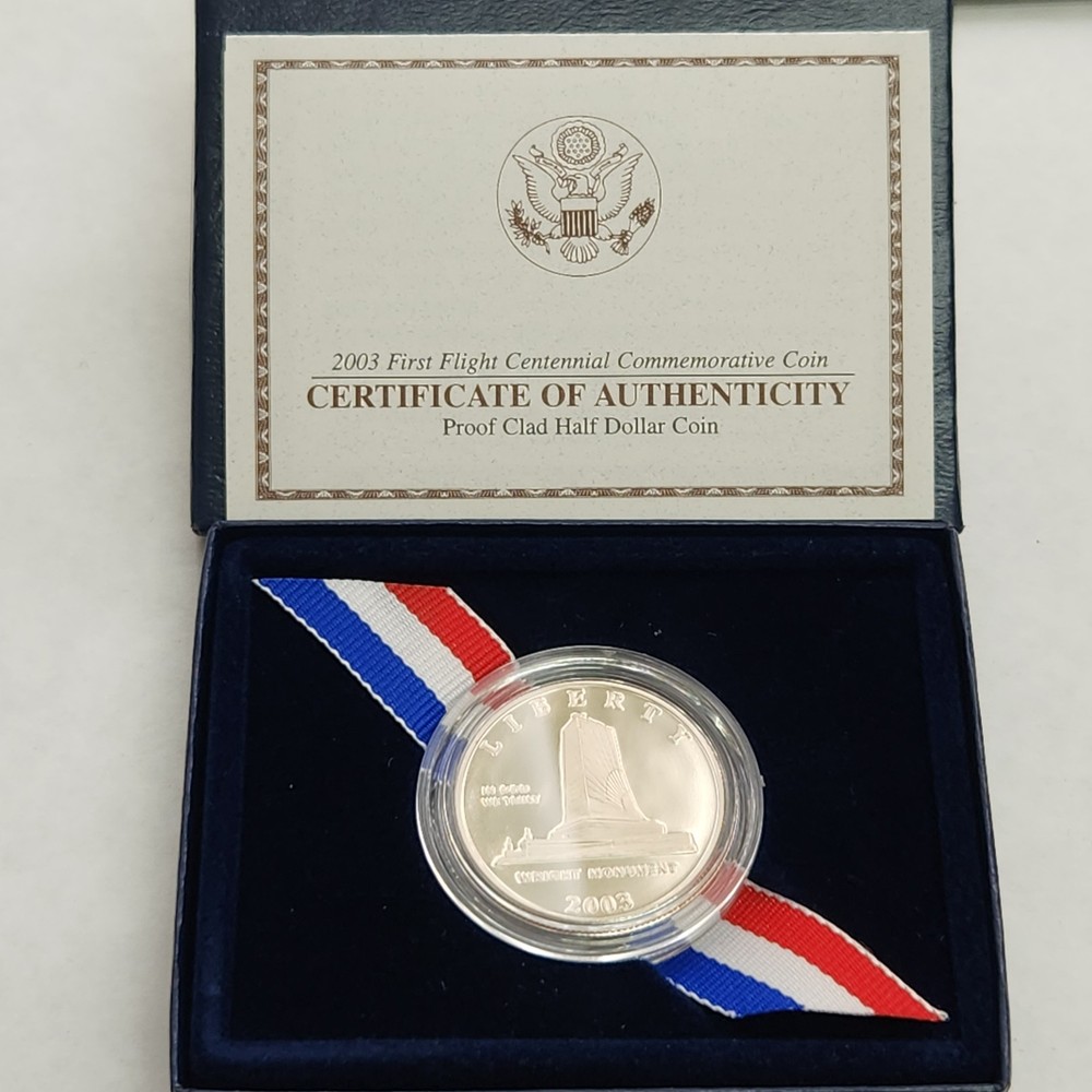 2003 First Flight Centennial Commemorative Proof Clad Half Dollar in Box w/COA