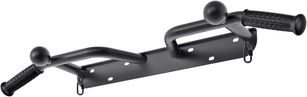 Heavy Duty Wall C: Mount Pull Up Bar With 2 Rings & Balls