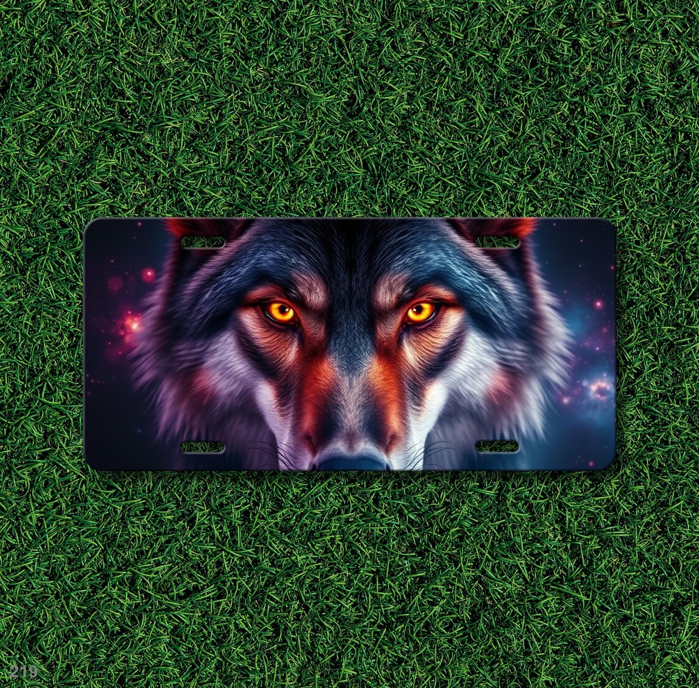 Unique Wolf License Plate Customizable Front Plate Birthday Gift