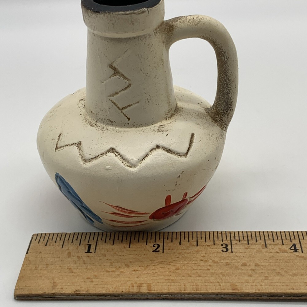 Vintage Native American Pottery Vase Pitcher 3.5”