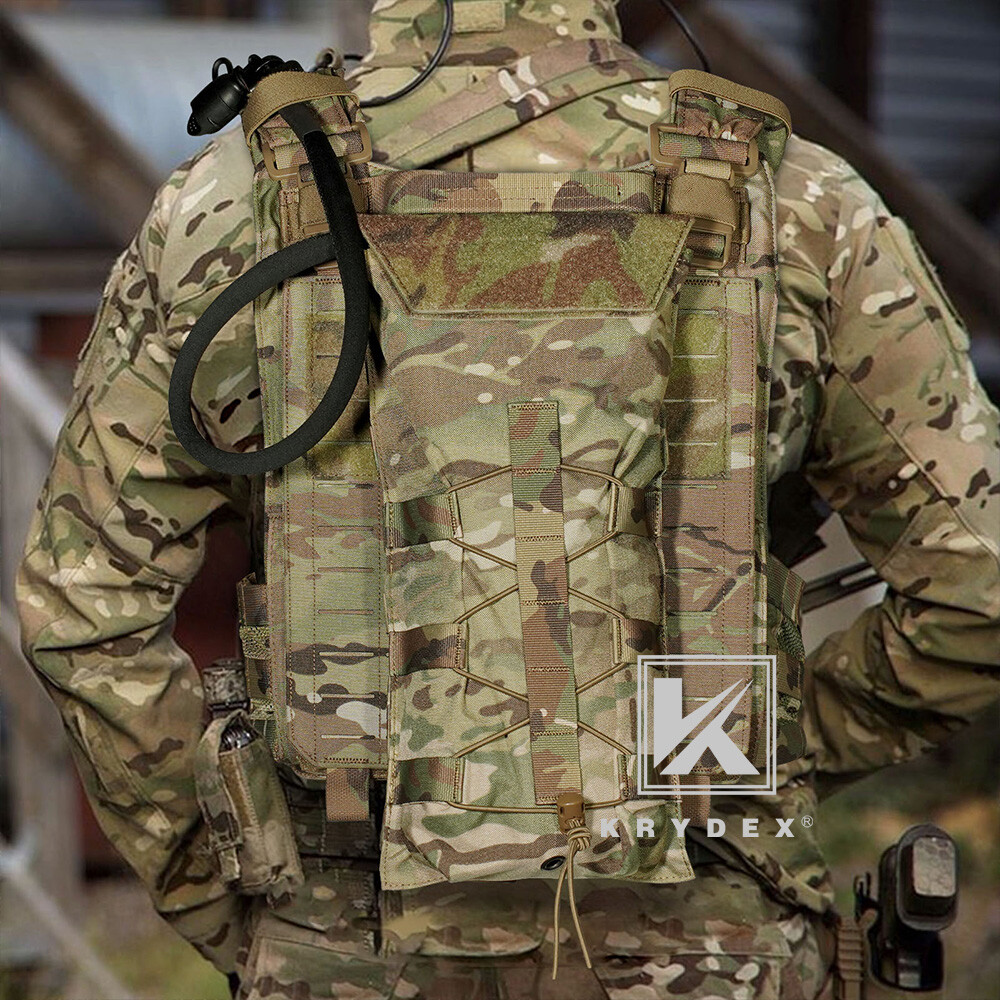 KRYDEX Tactical Vest Hydration Carrier Modular 3L Water Bladder MOLLE Backpack