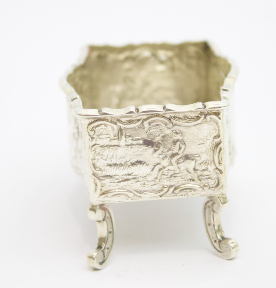 Solid silver antique Dutch decorative box dish pot