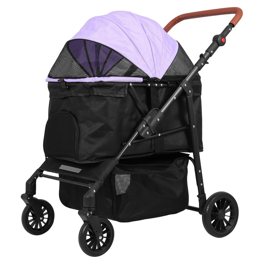 Pet Stroller Removable Cushion & Reflective Strips for Small Medium Dogs Cats
