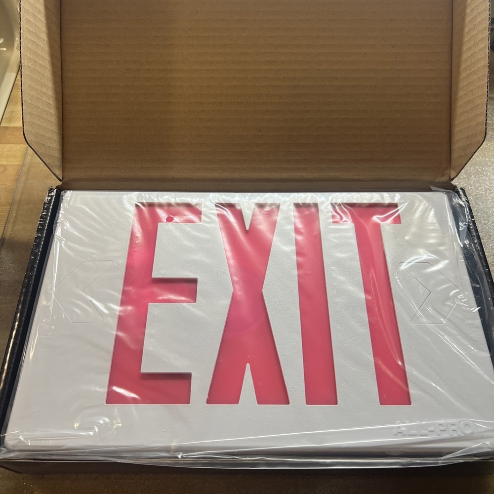 NEW - Exit Emergency Light Hardwired Exit Sign LED Light 2 Color ALL-PRO