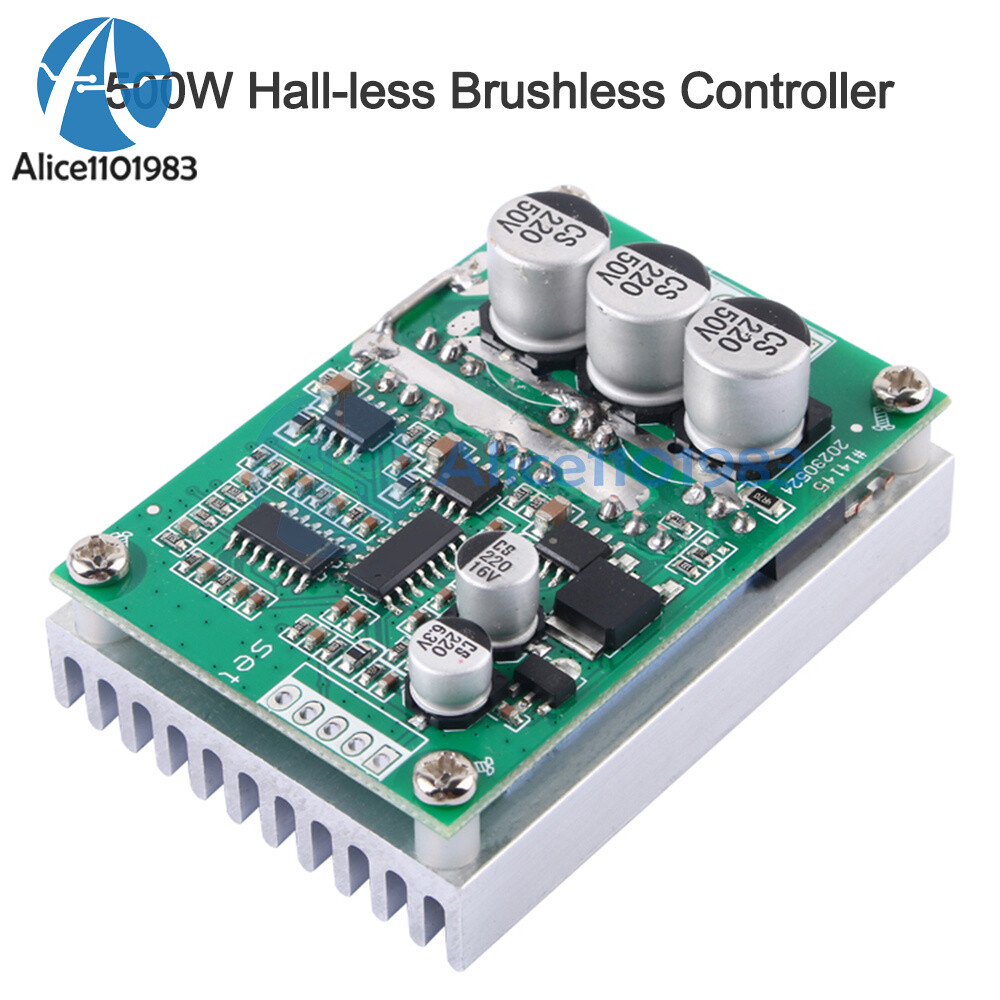 DC12V-36V 500W Brushless Motor Speed Controller BLDC PWM Hall-less Motor Control