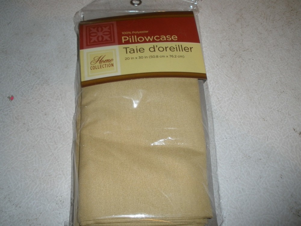 NEW Home Collection Pillowcase 100% Polyester 20" X 30" TAN (H)