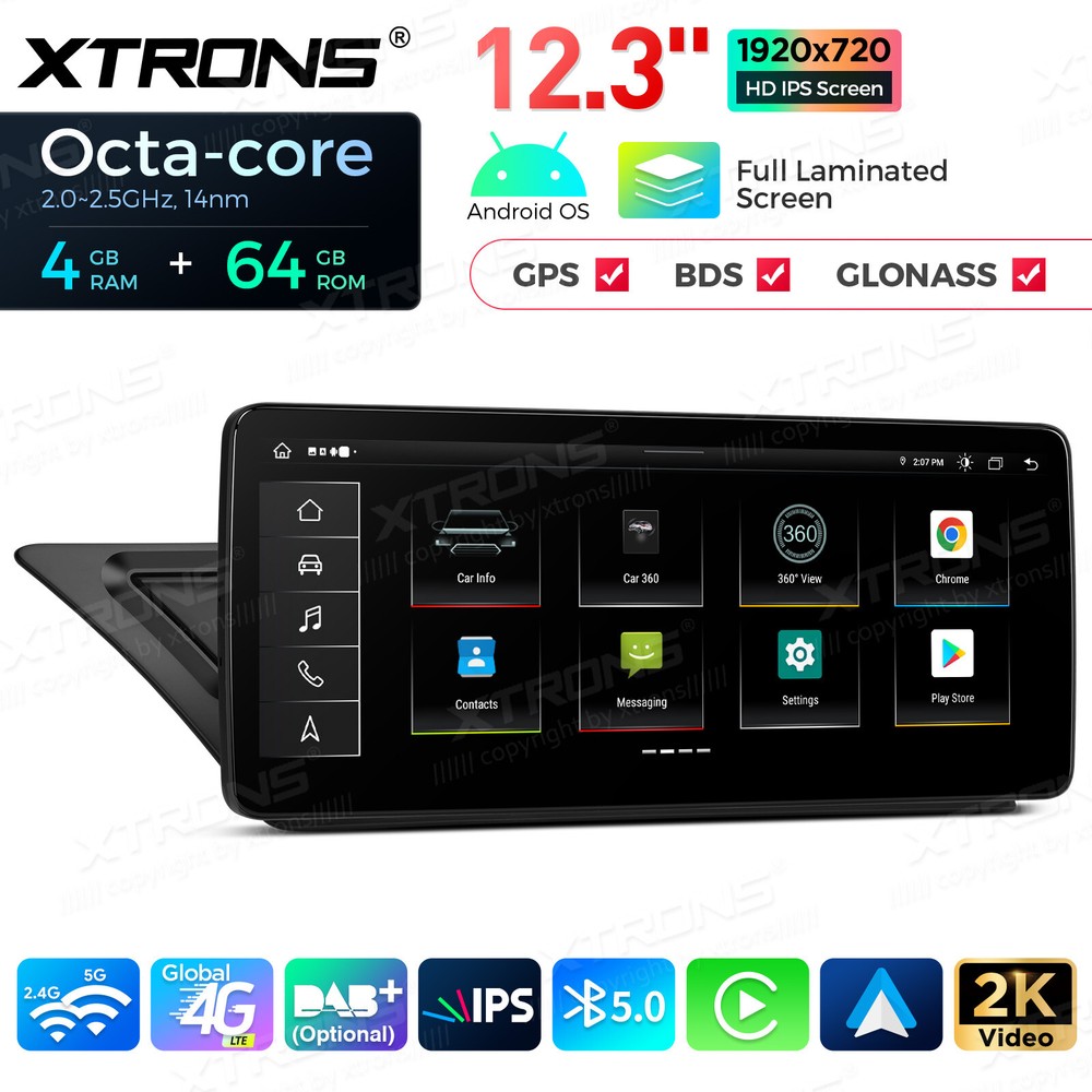 12.3" Screen for Audi A4 A5 Car Stereo Navigation GPS Octa Core Bluetooth 4G 64G
