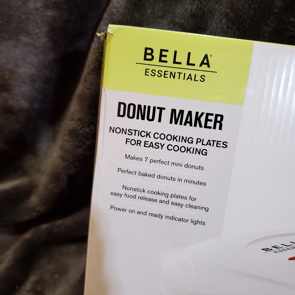 Bella Essentials Mini Donut Maker Easy Clean Nonstick Open Box