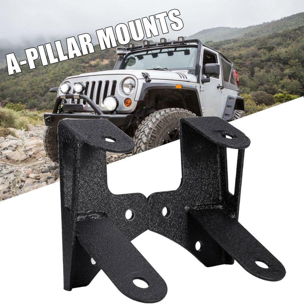 For 2007-2017 Jeep Wrangler JK 2PC double-deck A-Pillar LED Light Mount Bracket