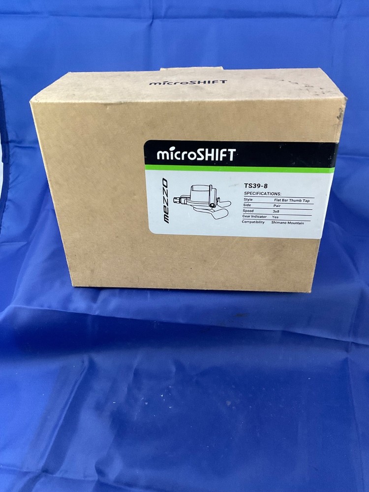 microSHIFT Mezzo TS39 8-Speed Optical Gear Bicycle Shifter Set OPEN PACKAGE