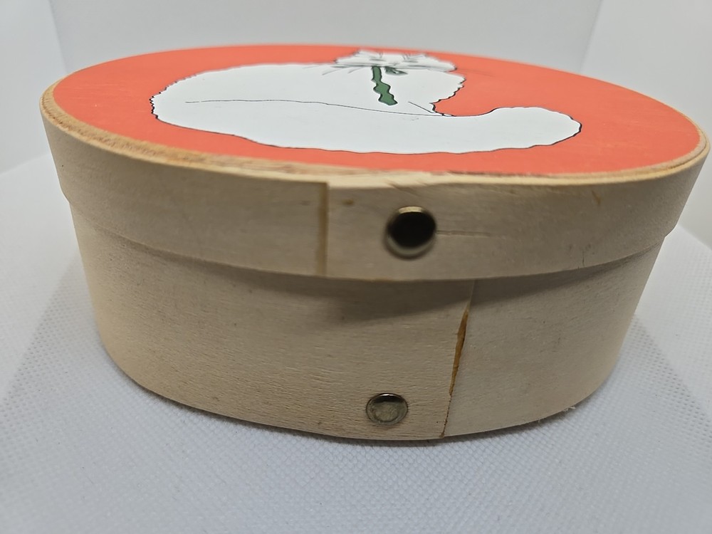Vtg Cottagecore Balsa Wood Nesting Stackable Box Hand Painted Cats Replacement