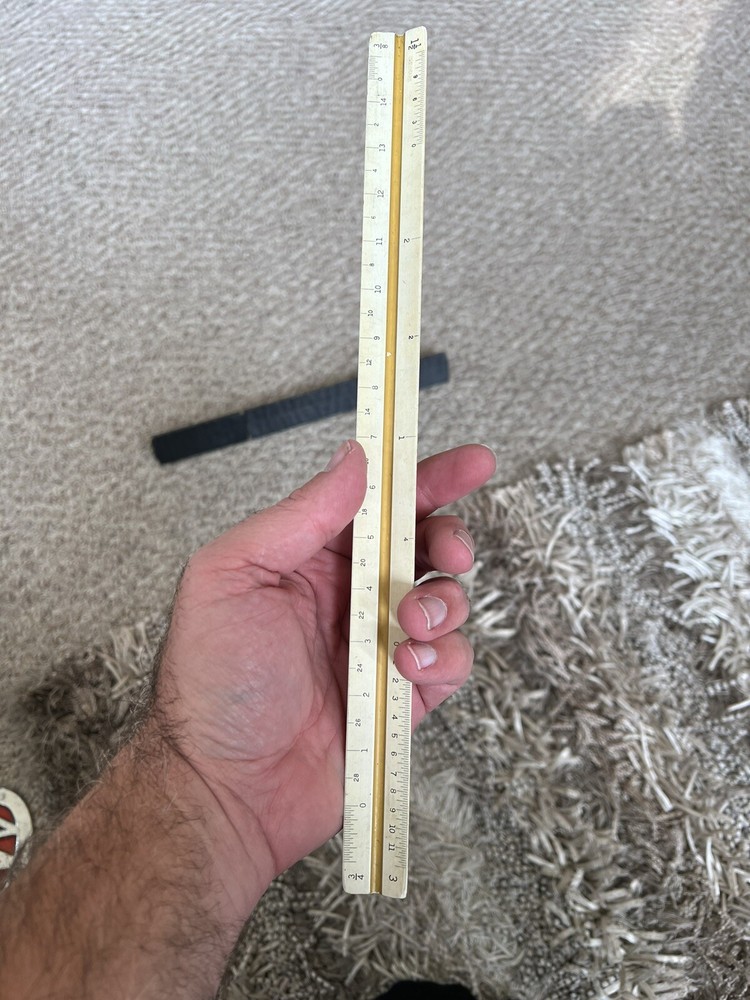 VTG TAMAYA TOKYO Engineering Drawing Triangular Scale Ruler Made in Japan