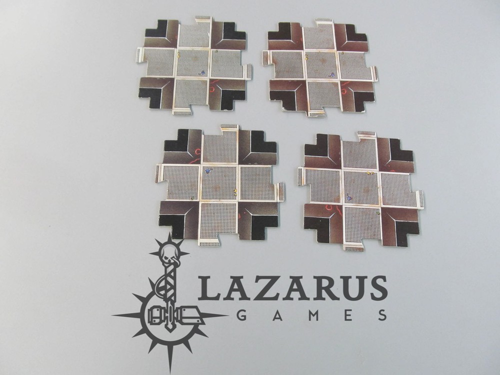 Warhammer 40K - Space Hulk Board Game Tiles: 4 4-Way Intersections (classic oop)