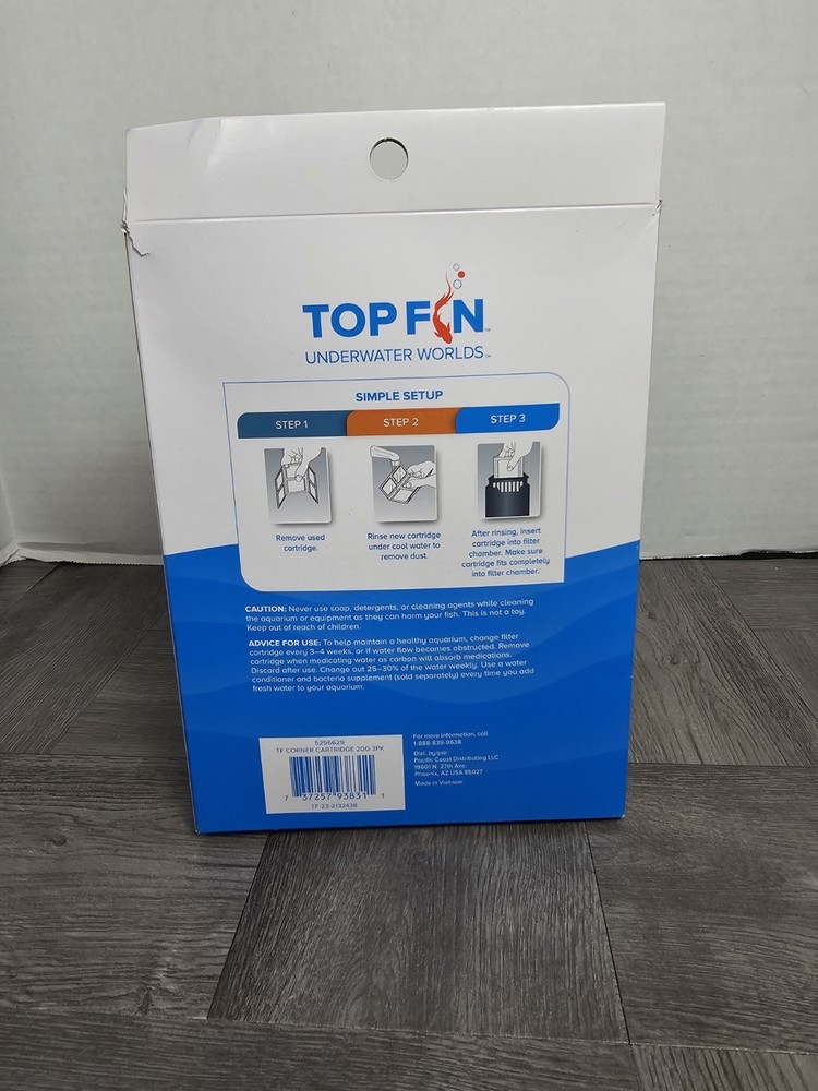 Top Fin CN-L Large Corner Filter Cartridges Activated Carbon