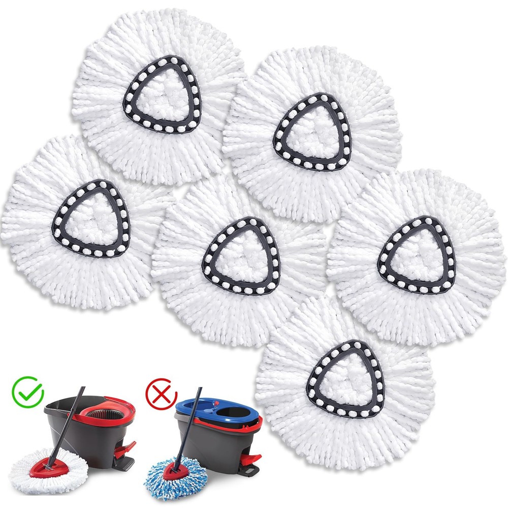 6 Pack Mop Heads Replacements for O-Cedar, Mop Replace Head Refills, Easywrin...