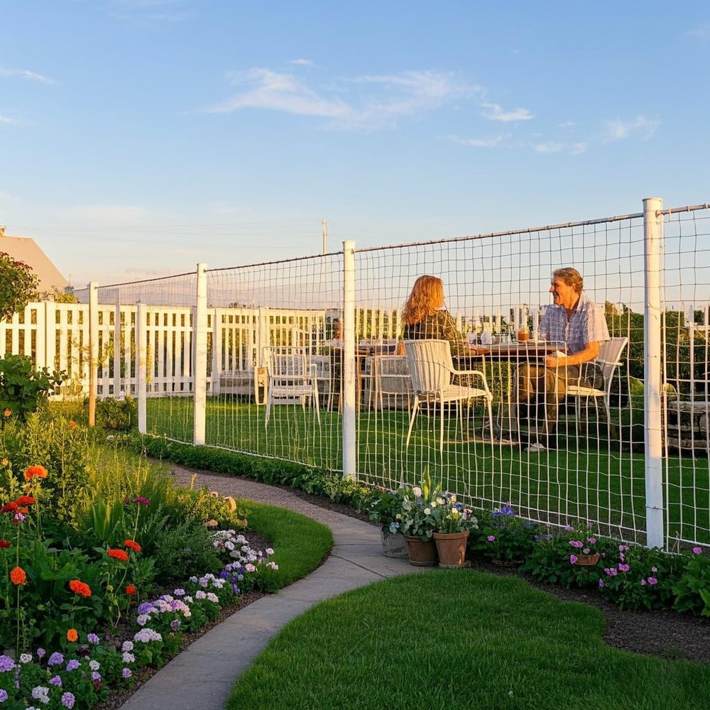 6'X50' White Polyester Bird Netting with 1" Square Mesh, Strong and Durable Chic