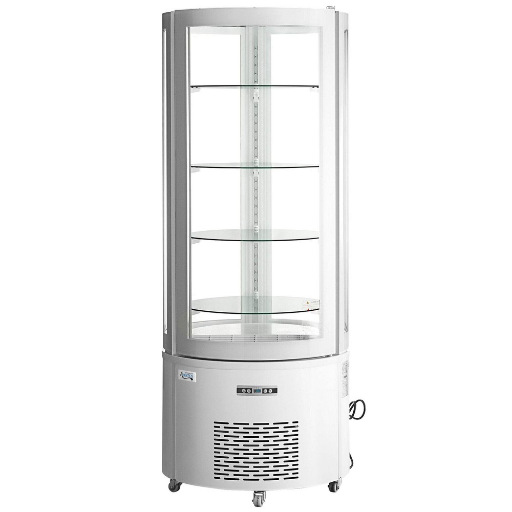 White Circular Glass Refrigerated Display Case