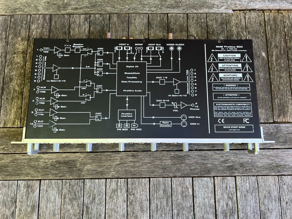 RME Fireface 800 rackmount audio interface. 192KHz, 56 channels.