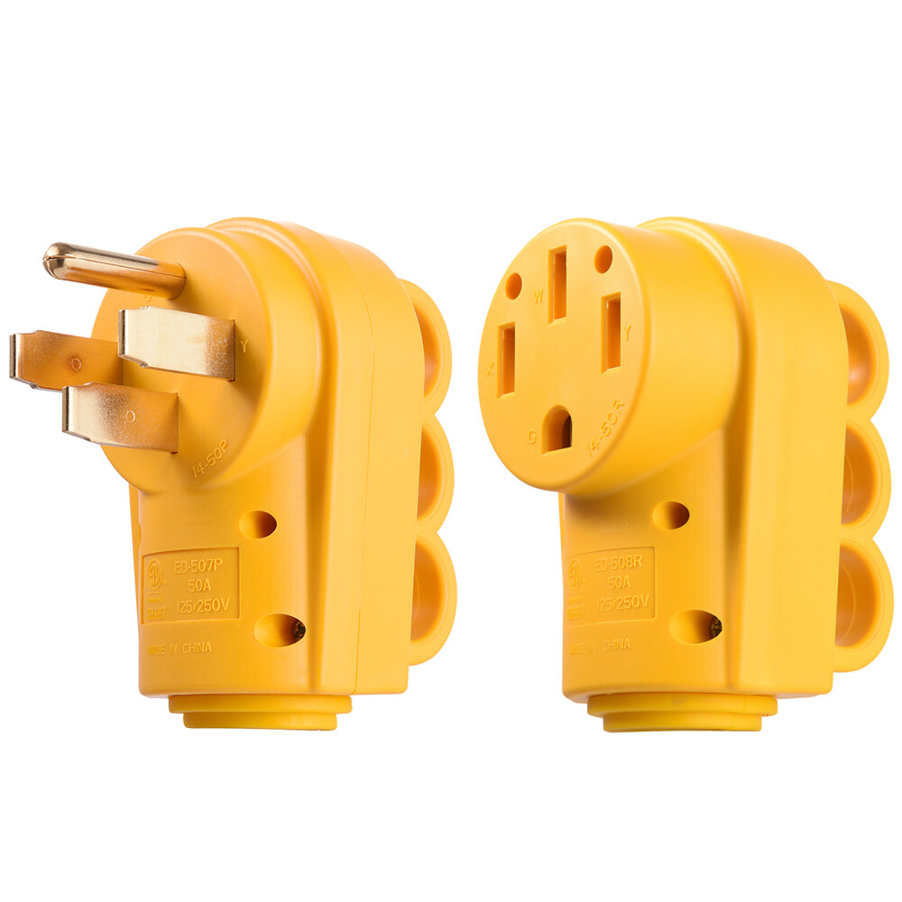 MICTUNING 50 Amp RV Replacement Male Plug - 4 Prong Plug 125/250V Power Adapter