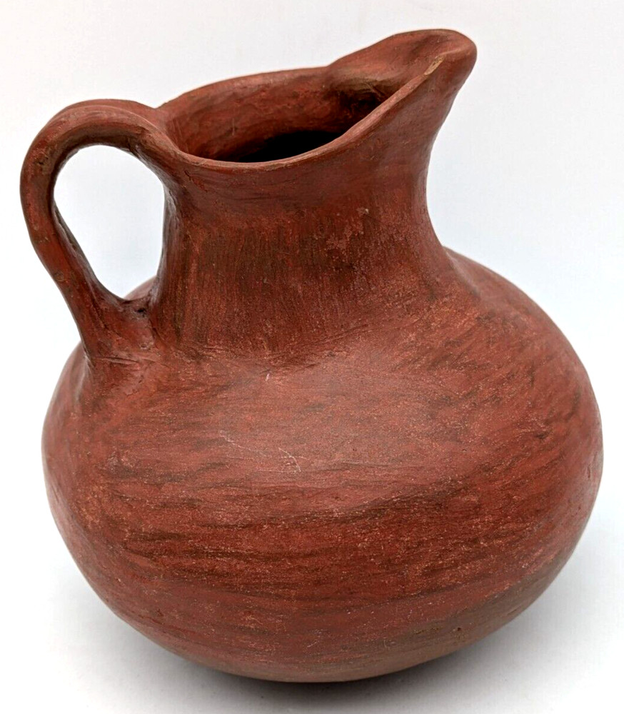 Hand Crafted Clay Art Pottery Pitcher Signed