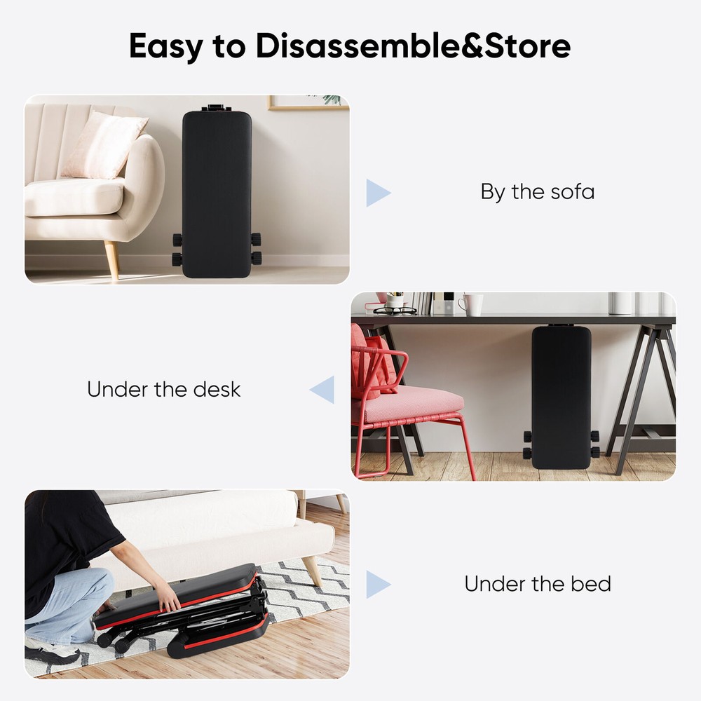 Foldable Sit Up Weight Bench Strength Training Adjustable Flat Incline Decline